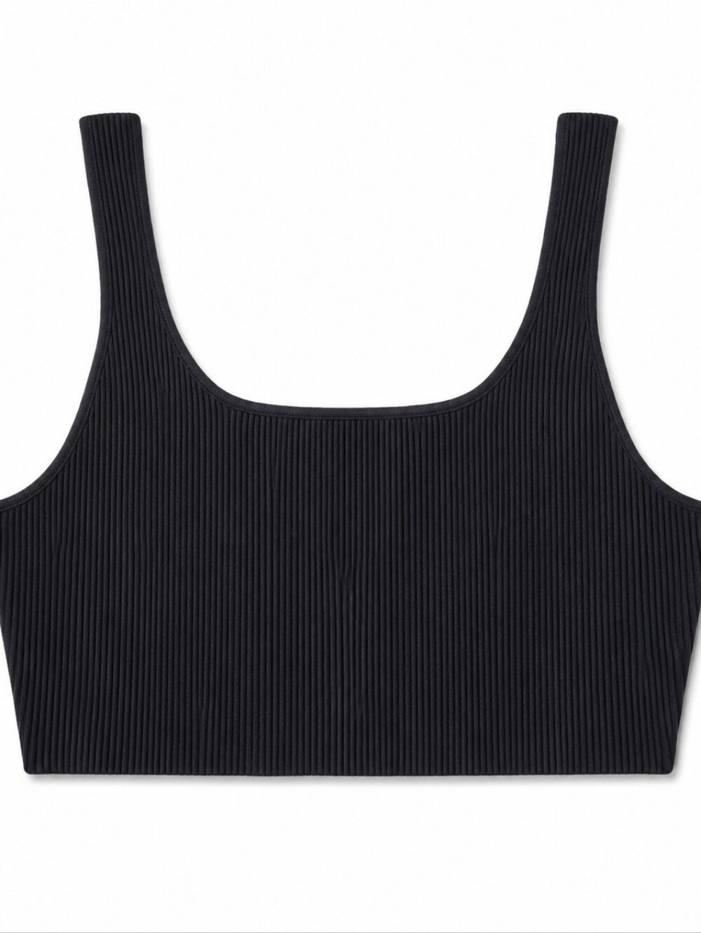 Babaton Black Ribbed Square-Neck Crop Top 2XL - Picture 1 of 9